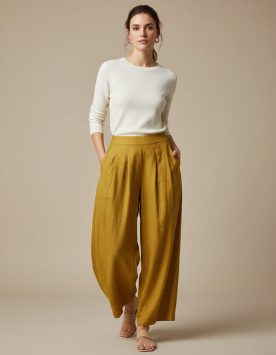 Pantalon Fluide Femme Lin