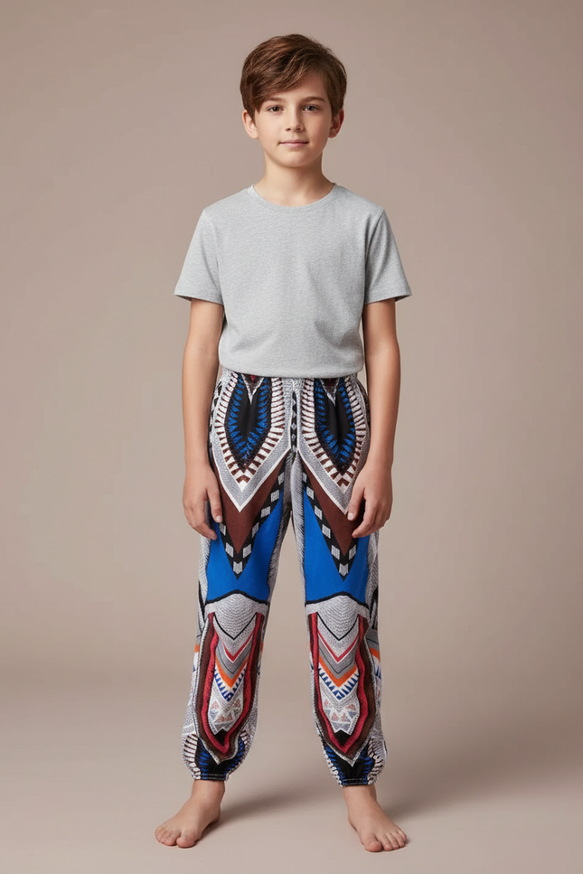 Pantalon Fluide Imprimé Ethnique Ample Coton Enfant