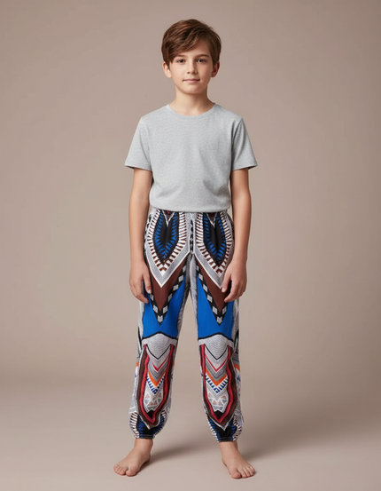Pantalon Fluide Imprimé Ethnique Ample Coton Enfant