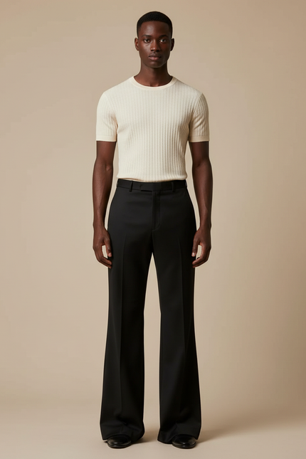 Pantalon Patte D'eph Fluide - Noir Polyester