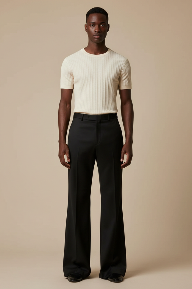 Pantalon Patte D'eph Fluide - Noir Polyester