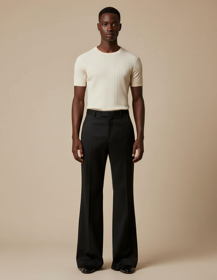 Pantalon Patte D'eph Fluide - Noir Polyester