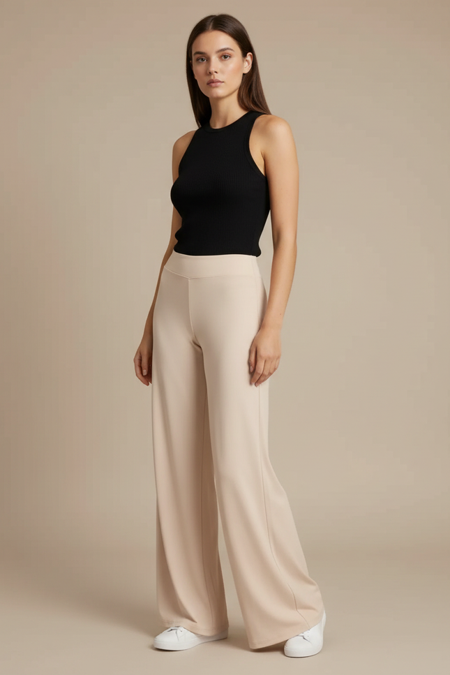 Pantalon Fluide Nude - Beige Maille