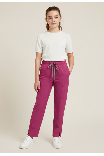Pantalon Fluide Fuschia Droit Élastique Confortable Fille - Rose Polyester