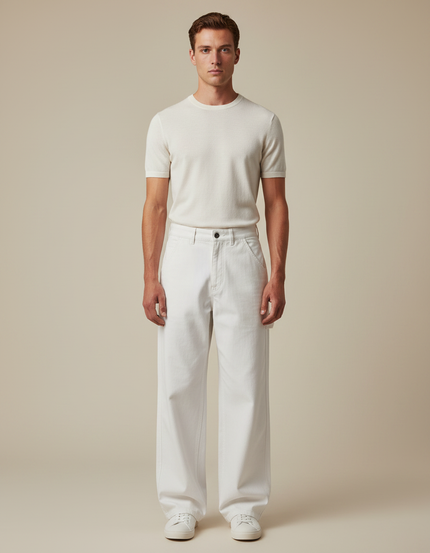 Pantalon Fluide Blanc Homme - Jean