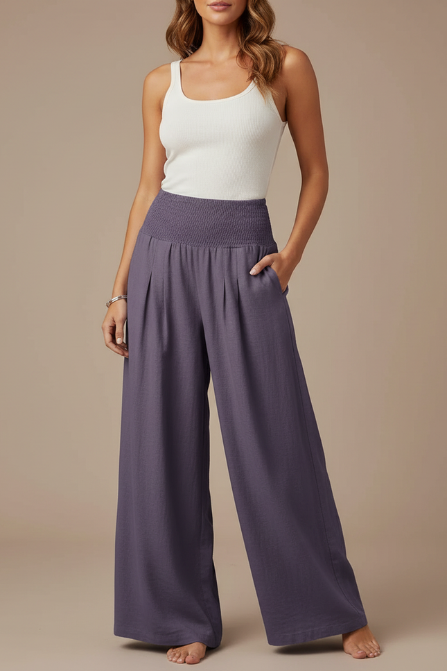 Pantalon Fluide Violet - Lin