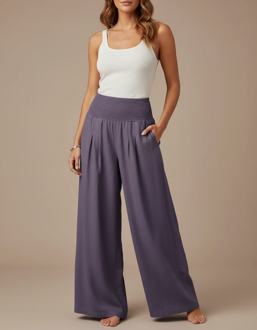 Pantalon Fluide Violet - Lin
