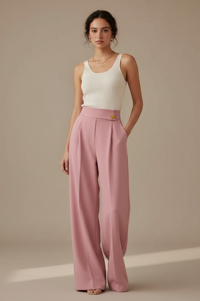 Pantalon Fluide Tencel - Rose Viscose
