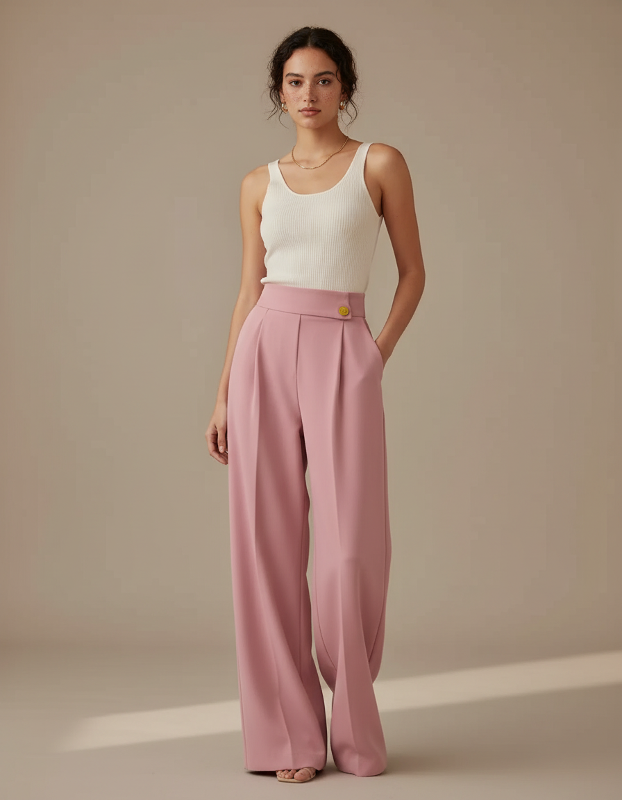Pantalon Fluide Tencel - Rose Viscose