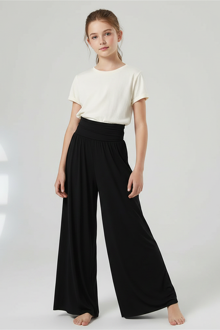 Pantalon Fluide Noir Ample Taille Haute Jazz - Viscose