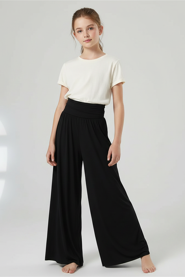 Pantalon Fluide Noir Ample Taille Haute Jazz - Viscose