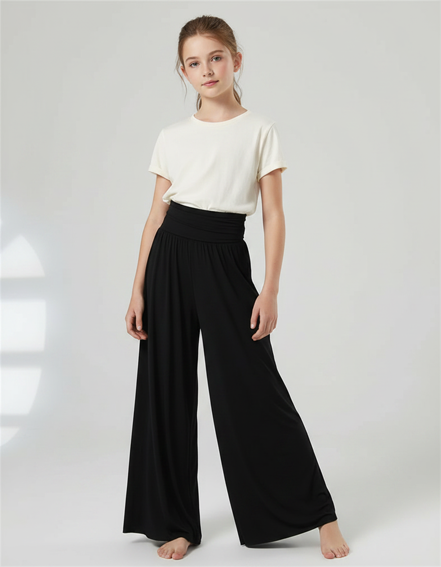 Pantalon Fluide Noir Ample Taille Haute Jazz - Viscose