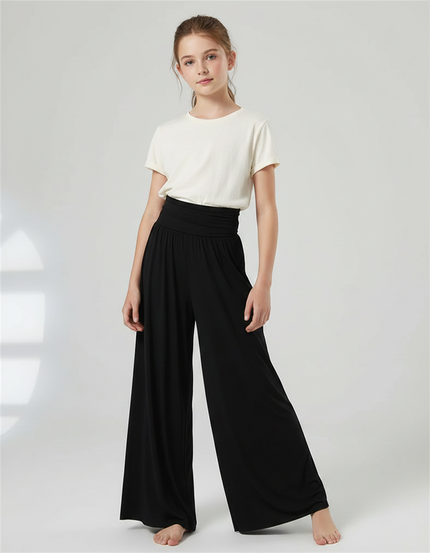 Pantalon Fluide Noir Ample Taille Haute Jazz - Viscose