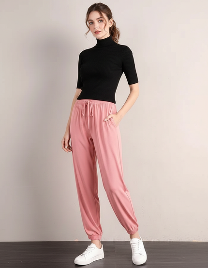 Pantalon Fluide Femme Rose - Viscose