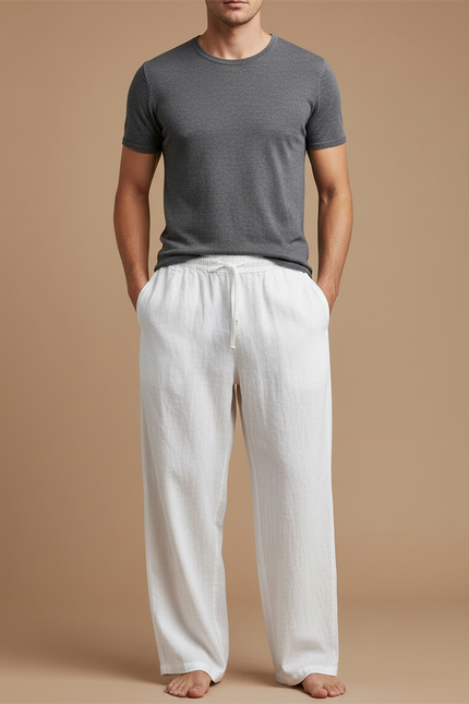 Pantalon Fluide Voyage - Blanc Lin
