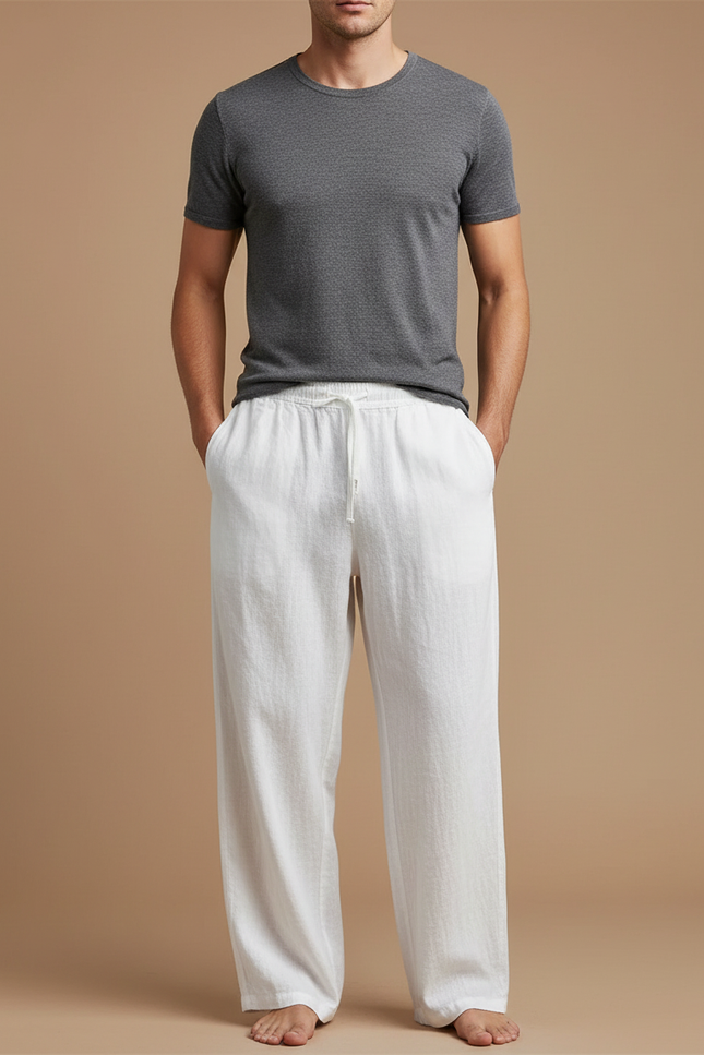 Pantalon Fluide Voyage - Blanc Lin