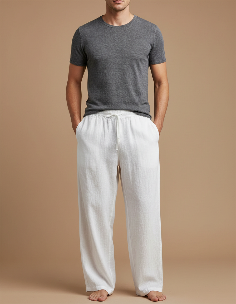 Pantalon Fluide Voyage - Blanc Lin
