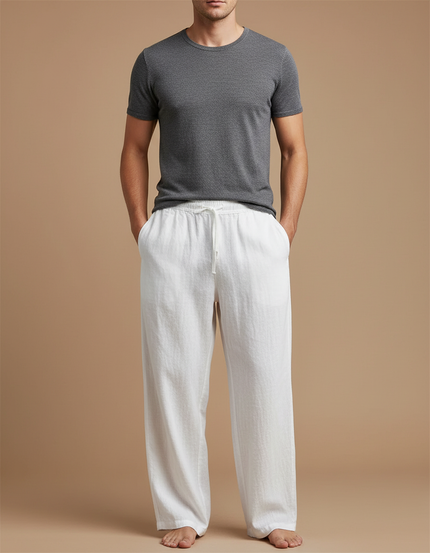 Pantalon Fluide Voyage - Blanc Lin