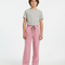 Pantalon Fluide Rose Droit Décontracté Cordon Enfant - Polyester
