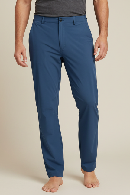 Pantalon Fluide Bleu Marine Léger Homme Décontracté - Polyester