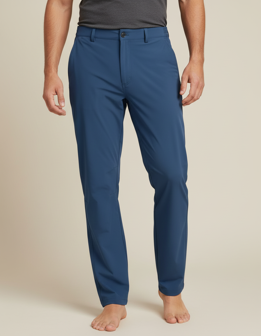 Pantalon Fluide Bleu Marine Léger Homme Décontracté - Polyester
