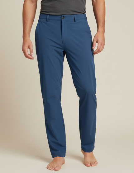 Pantalon Fluide Bleu Marine Léger Homme Décontracté - Polyester