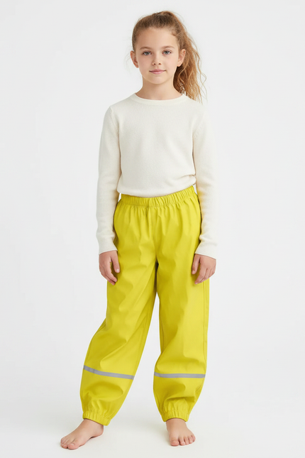 Pantalon Fluide Jaune Imperméable Réfléchissant Enfant - Polyester