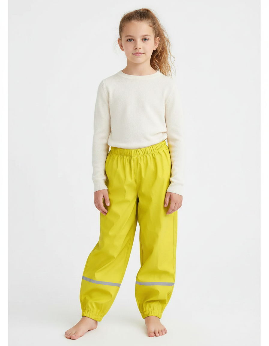 Pantalon Fluide Jaune Imperméable Réfléchissant Enfant - Polyester