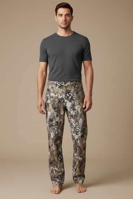 Pantalon Fluide Camouflage Ample Décontracté Homme - Multicolore Polyester