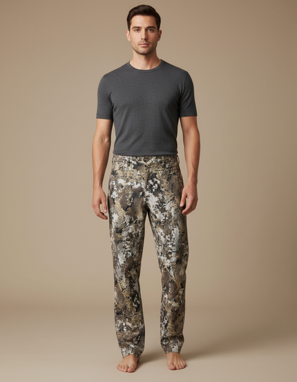 Pantalon Fluide Camouflage Ample Décontracté Homme - Multicolore Polyester