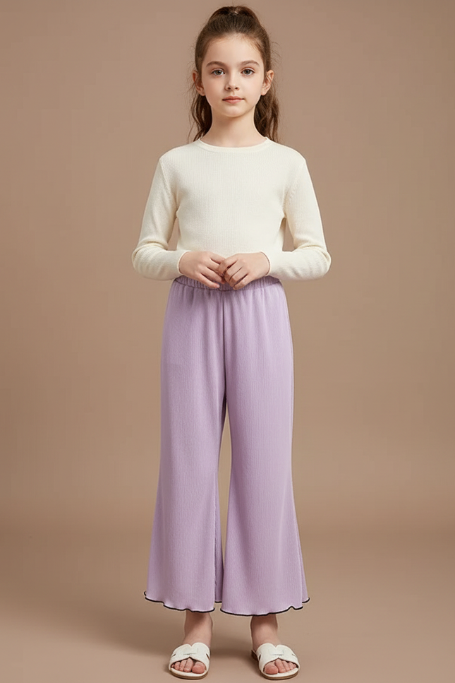 Pantalon Fluide Crepon - Violet Viscose