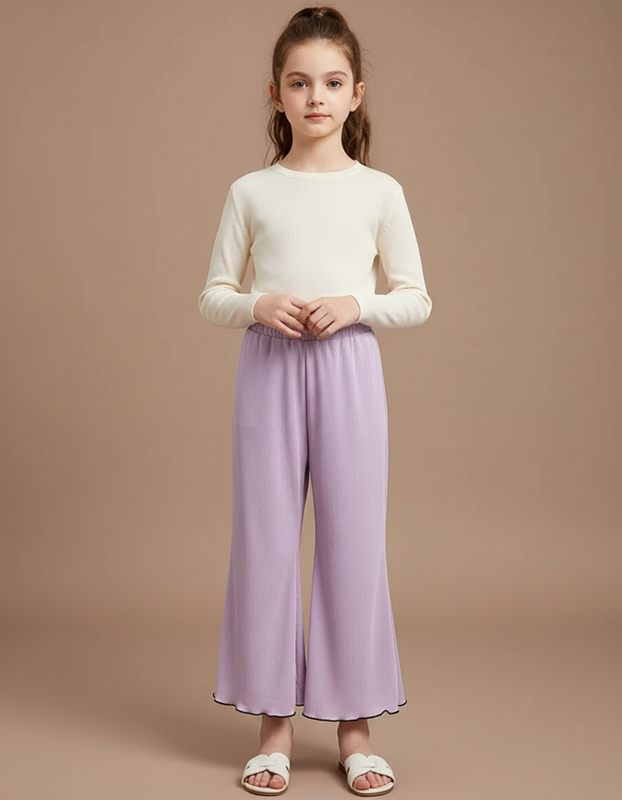 Pantalon Fluide Crepon - Violet Viscose