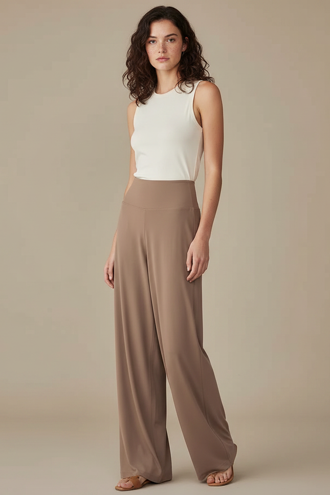 Pantalon Fluide Danse Femme - Marron Viscose