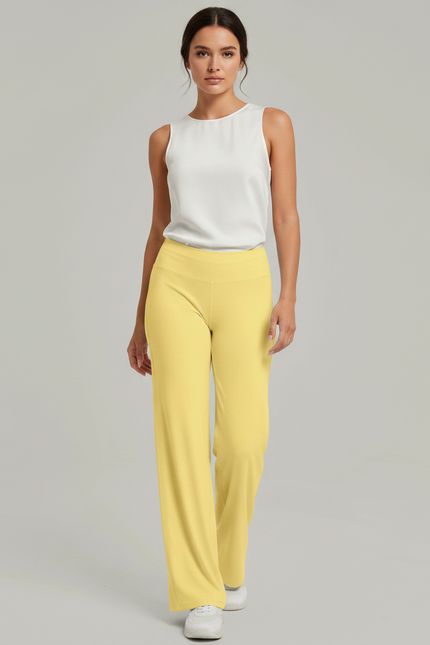 Pantalon Fluide Jaune Ample Décontracté Confortable Sportif - Maille