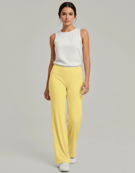 Pantalon Fluide Jaune Ample Décontracté Confortable Sportif - Maille