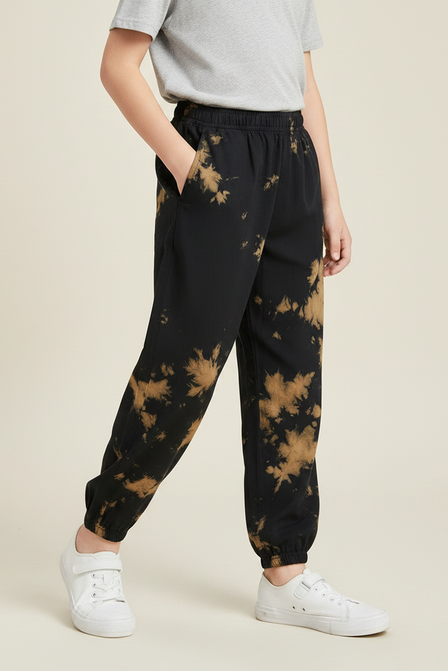 Pantalon Fluide Tie And Dye - Noir Molleton