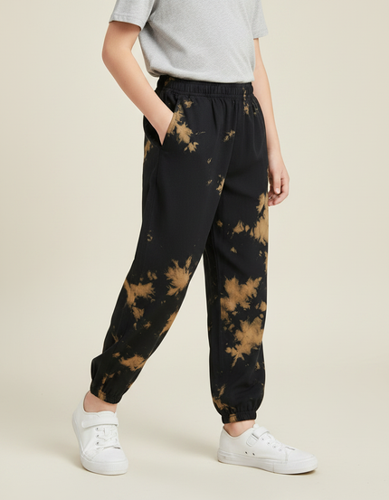 Pantalon Fluide Tie And Dye - Noir Molleton