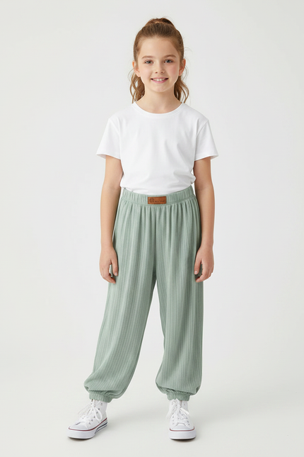 Pantalon Fluide Vert D'eau - Maille