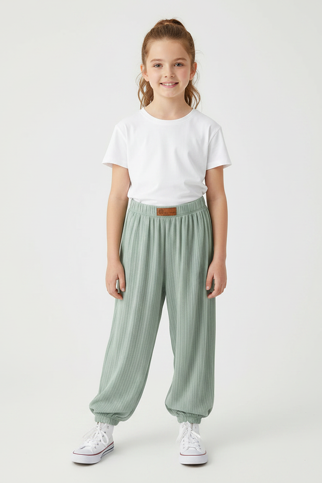 Pantalon Fluide Vert D'eau - Maille