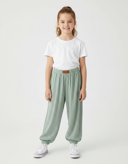 Pantalon Fluide Vert D'eau - Maille