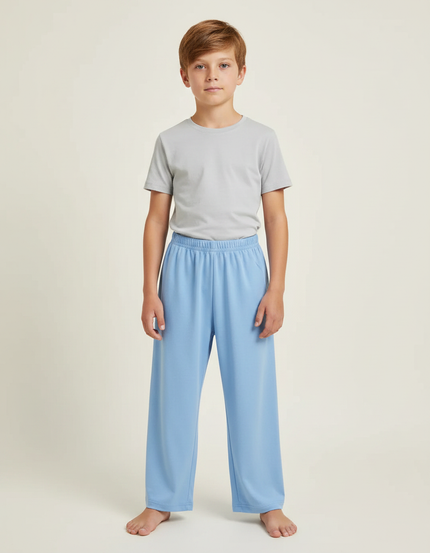 Pantalon Fluide Bleu Ciel Ample Uni Enfant - Molleton