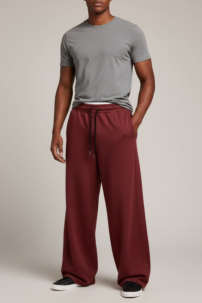 Pantalon Rouge Fluide - Bordeaux Molleton