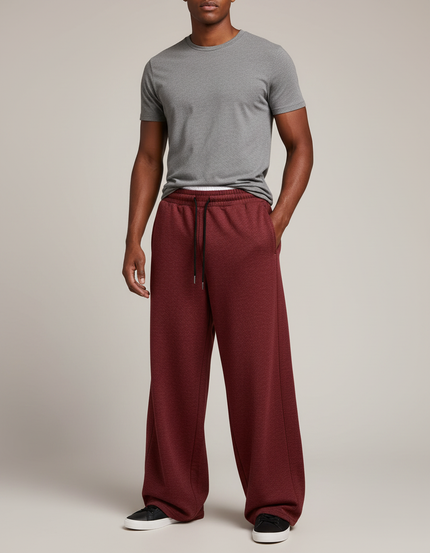 Pantalon Rouge Fluide - Bordeaux Molleton