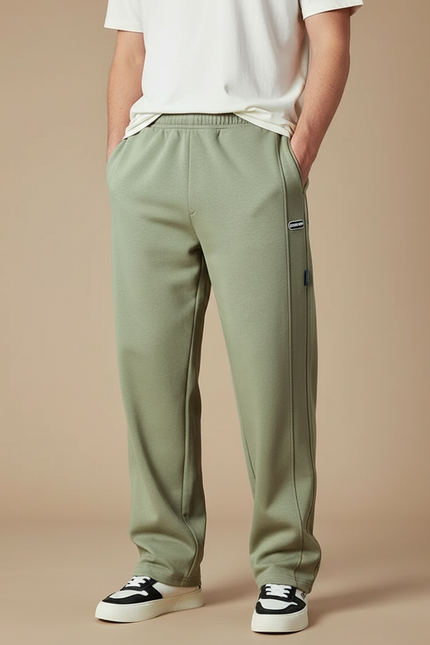 Pantalon Fluide Vert Ample Décontracté Sport Homme - Kaki Molleton