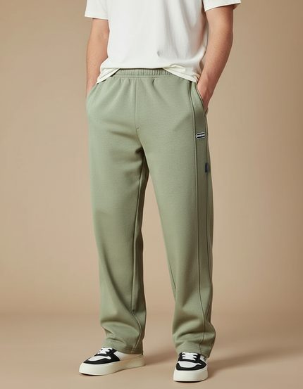 Pantalon Fluide Vert Ample Décontracté Sport Homme - Kaki Molleton