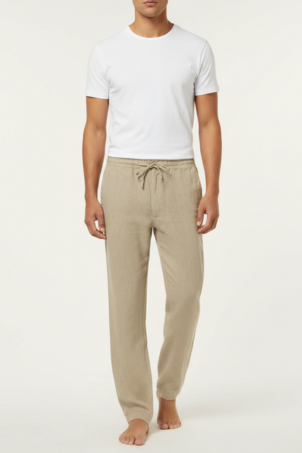 Pantalon Fluide Été Homme - Beige Lin