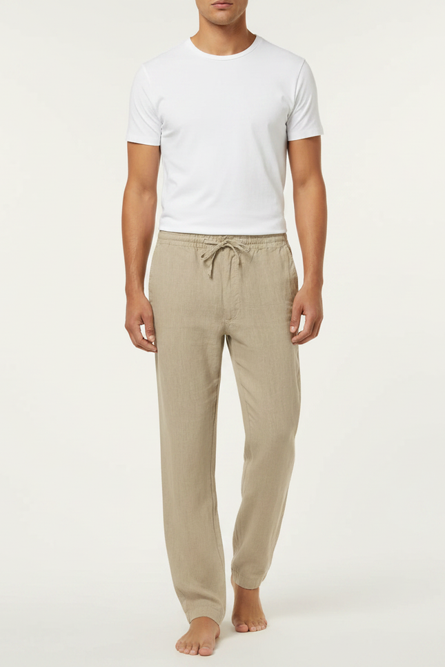 Pantalon Fluide Été Homme - Beige Lin