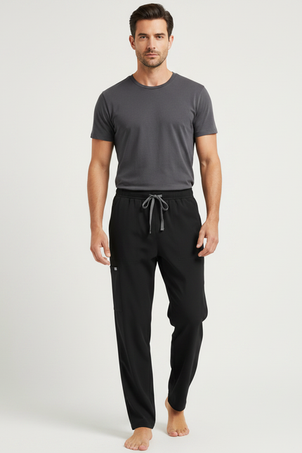 Pantalon Fluide Homme Noir Coupe Ample Viscose Été 4 - Polyester