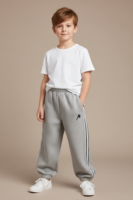 Pantalon Fluide Gris Ample Sport Enfant - Molleton