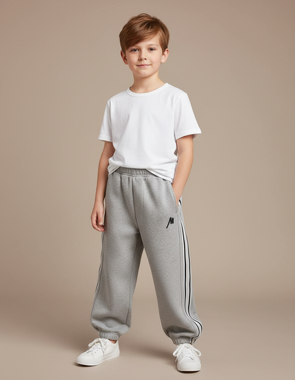 Pantalon Fluide Gris Ample Sport Enfant - Molleton